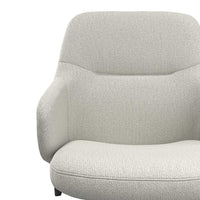 Marylin De Luxe Dining Chair - Cream Sneak 110 Fabric - Black Swivel Base
