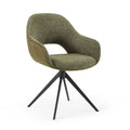 Materia Dining Chair - Olive Green Bull 59 & Light Olive Sneak 59 Fabric - Black Swivel Base