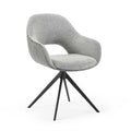 Materia Dining Chair - Grey Bull 65 & Light Grey Sneak 149 Fabric - Black Swivel Base