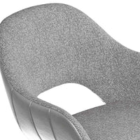 Materia Dining Chair - Grey Bull 65 & Light Grey Sneak 149 Fabric - Black Swivel Base