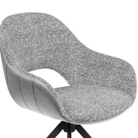Materia Dining Chair - Grey Bull 65 & Light Grey Sneak 149 Fabric - Black Swivel Base