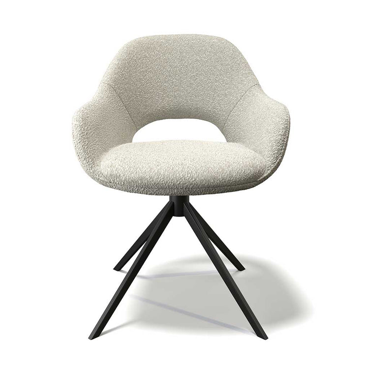 Messina dining chair pearl Ascot fabric side view