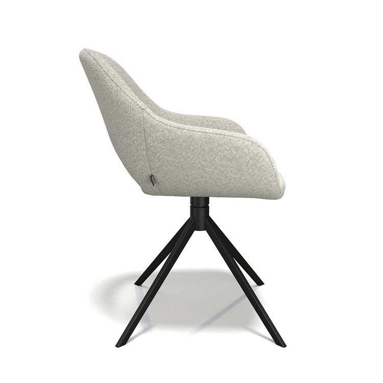 Messina dining chair pearl Ascot fabric back view
