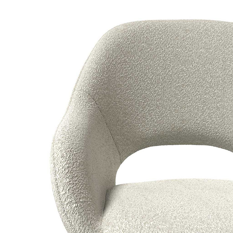 Messina dining chair pearl Ascot fabric angle view