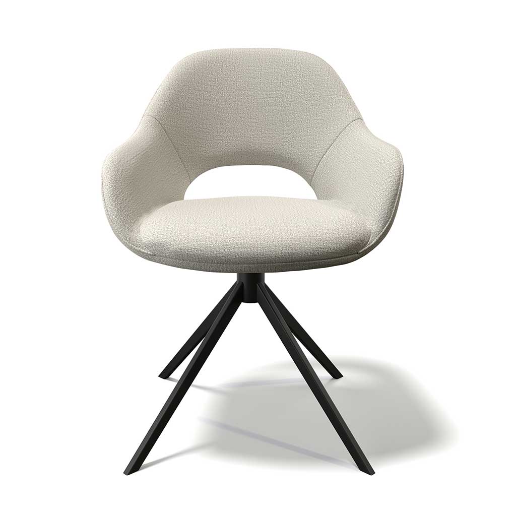 Messina dining chair natural Oasis fabric side view