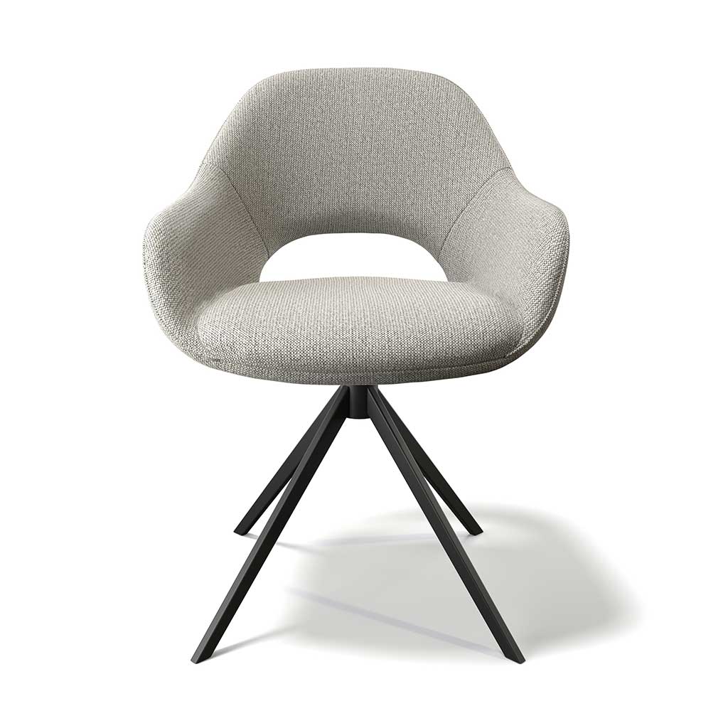 Messina dining chair natural Sneak fabric side view
