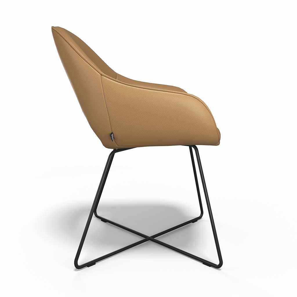 Milan dining chair cognac leather back view
