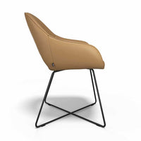 Milan dining chair cognac leather back view