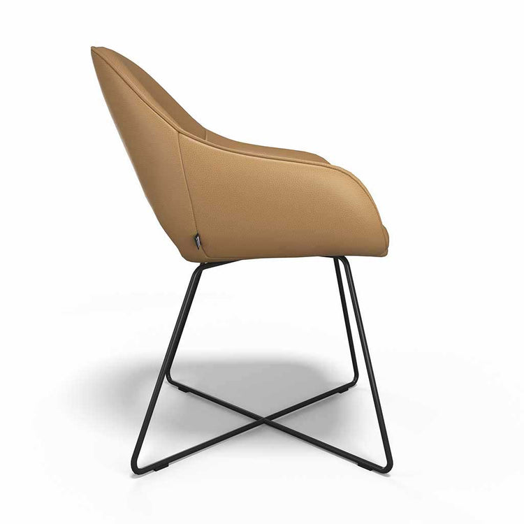 Milan dining chair cognac leather back view
