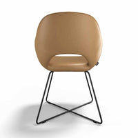Milan dining chair cognac leather detail