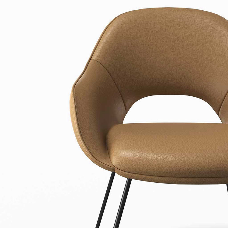 Milan dining chair cognac leather angle view
