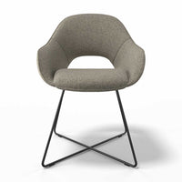 Milan dining chair Shitake Sneak fabric side view
