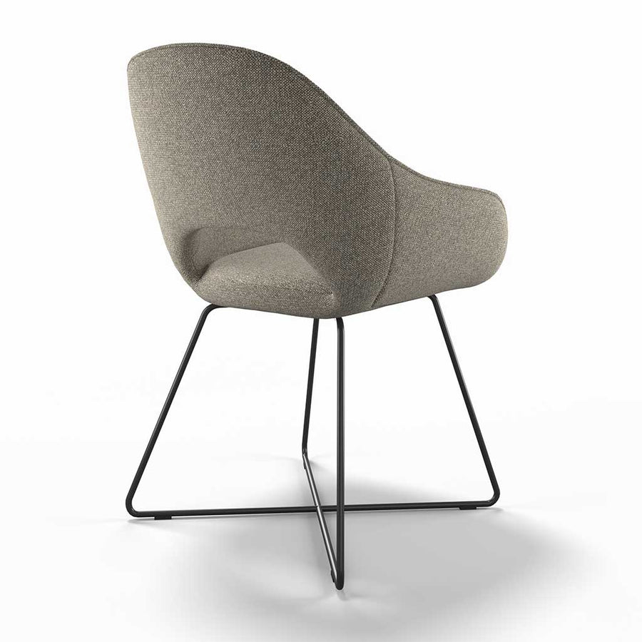 Milan dining chair Shitake Sneak fabric detail