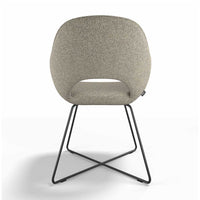 Milan dining chair Shitake Sneak fabric armrest detail