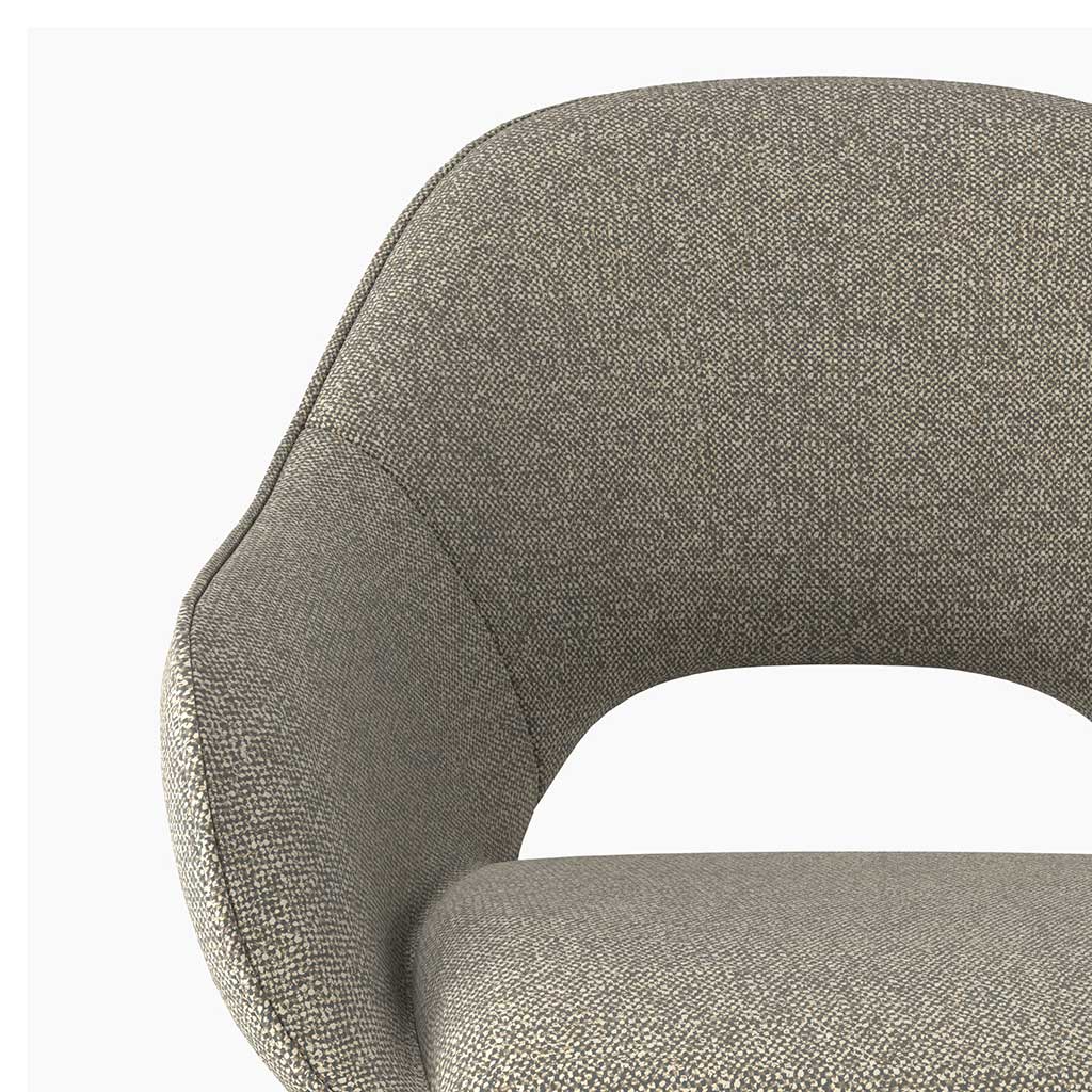Milan dining chair Shitake Sneak fabric angle view