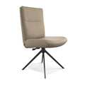Monroe De Luxe Dining Chair - Truffle B968 Leather - Black Swivel Base