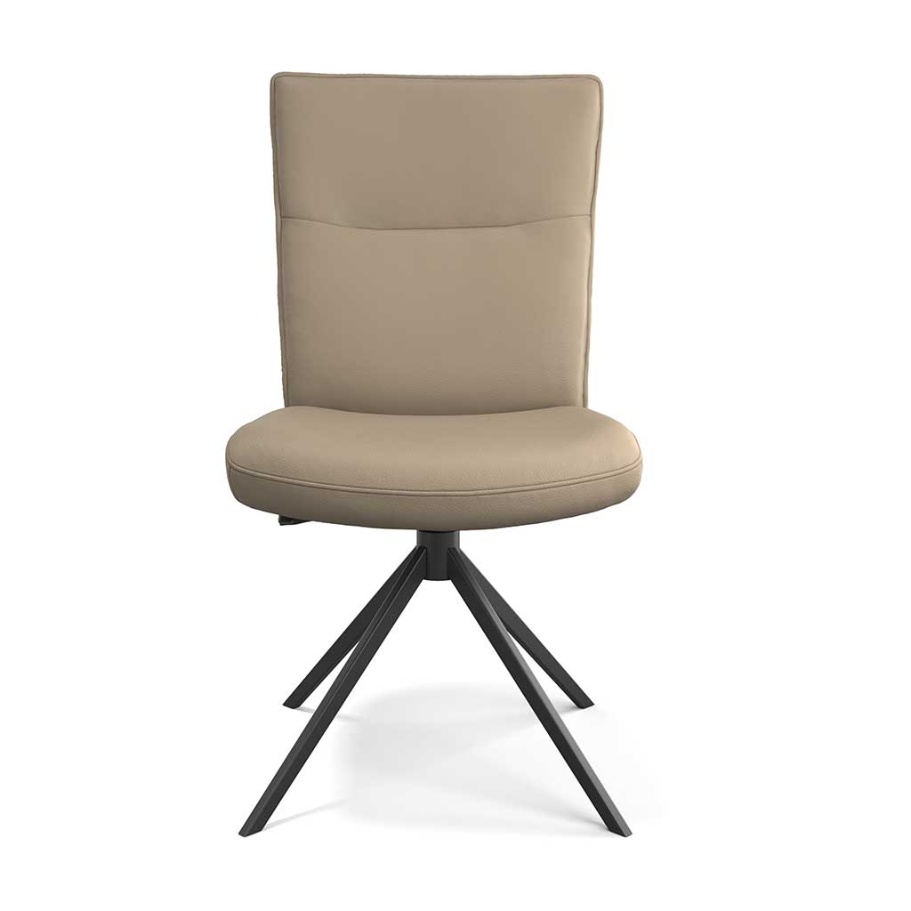 Monroe De Luxe dining chair truffle leather side view