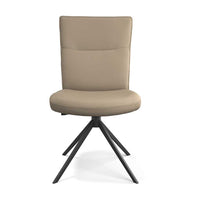 Monroe De Luxe dining chair truffle leather side view