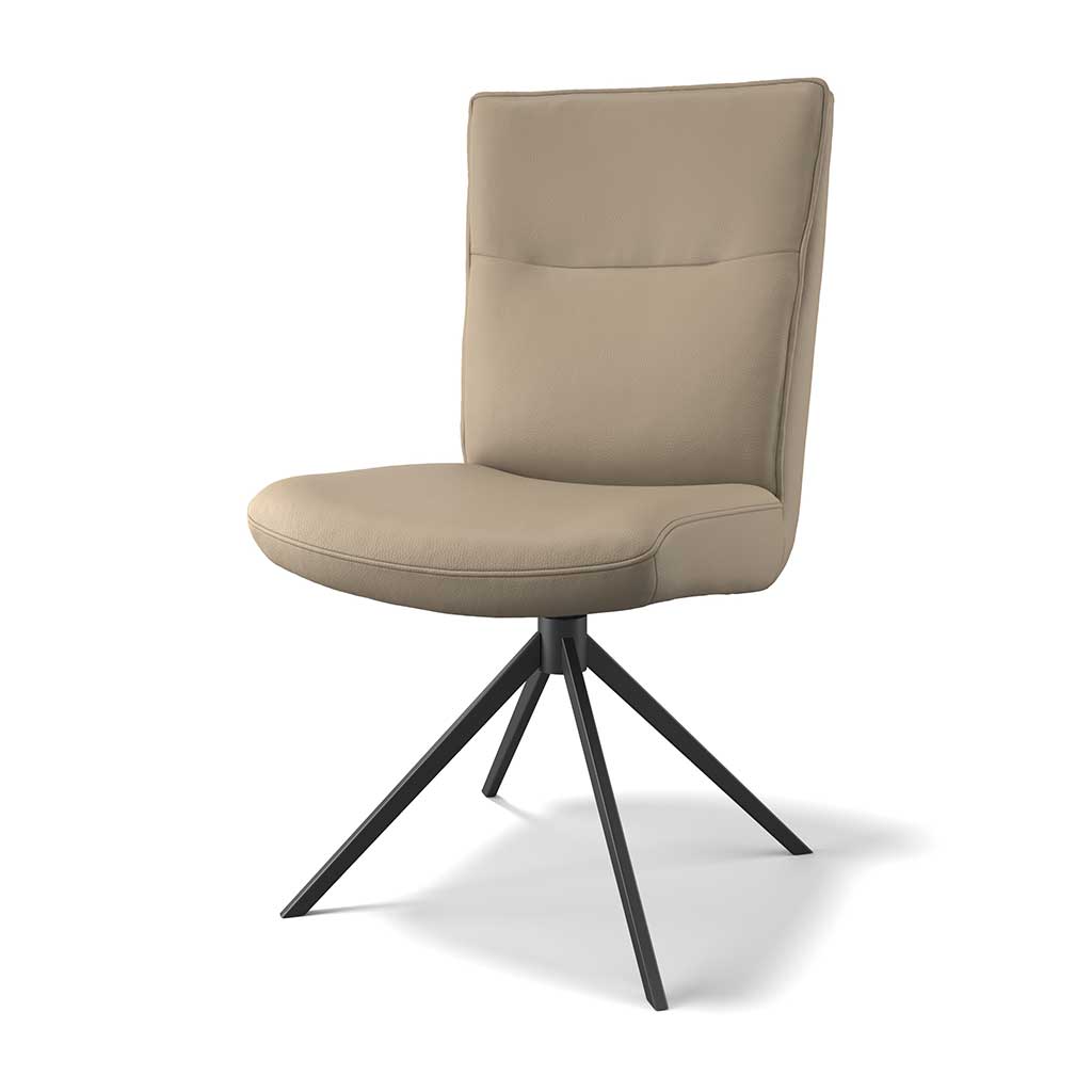Monroe De Luxe dining chair truffle leather back view