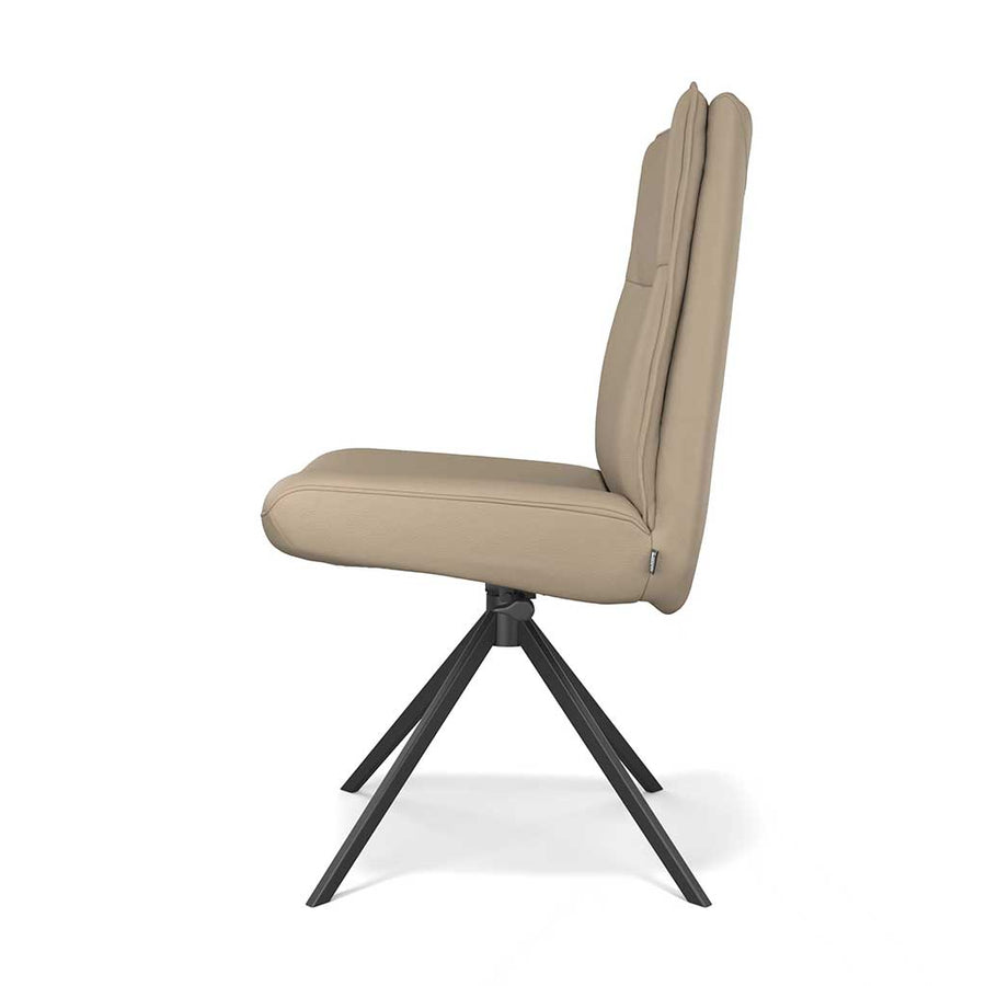 Monroe De Luxe dining chair truffle leather detail
