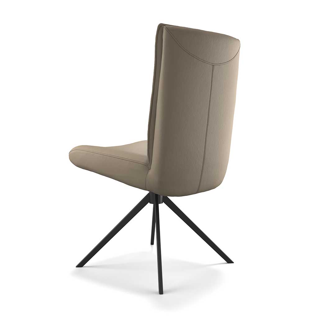Monroe De Luxe dining chair truffle leather swivel base detail