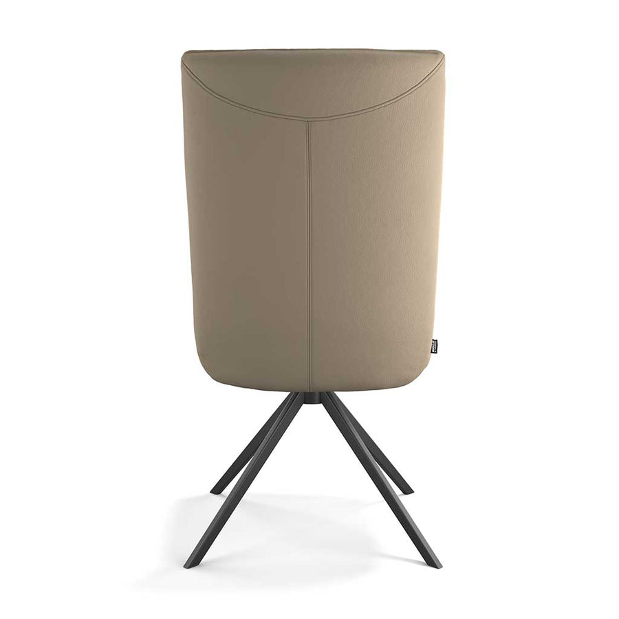 Monroe De Luxe dining chair truffle leather angle view