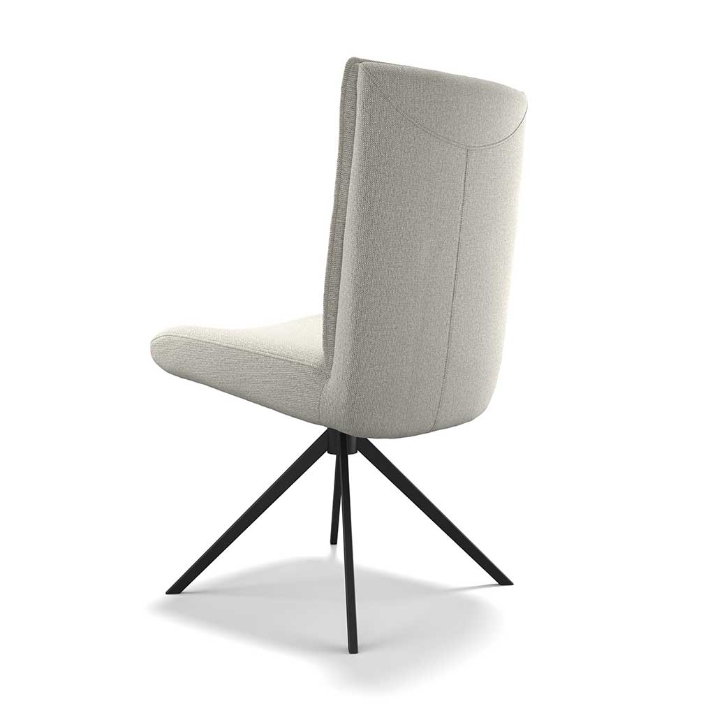 Monroe De Luxe dining chair linen Sneak fabric swivel base detail