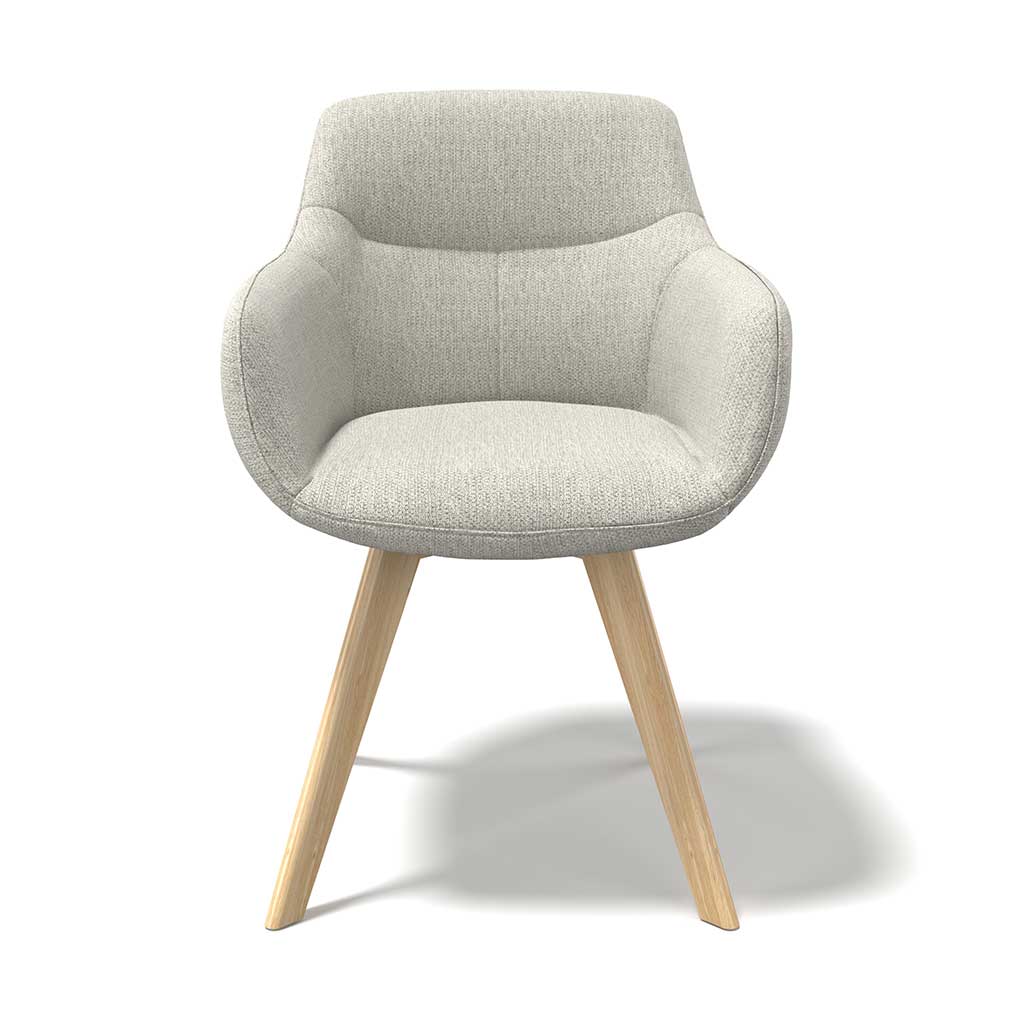Odille dining chair natural Mito fabric side view