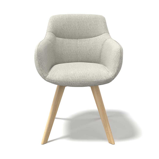 Odille dining chair natural Mito fabric side view