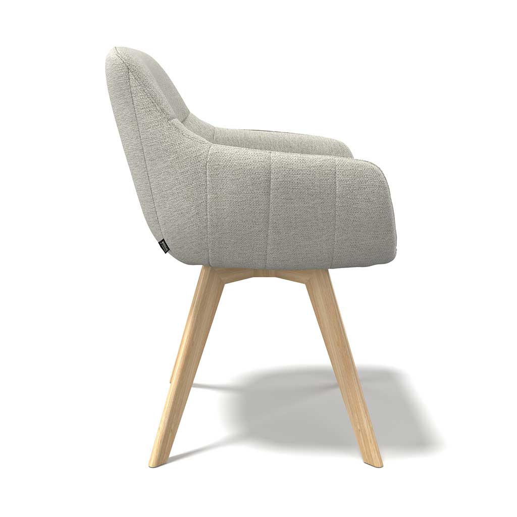 Odille dining chair natural Mito fabric back view