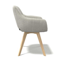 Odille dining chair natural Mito fabric back view