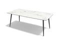 Classic Dining Table - Carrara Look MXC 342 Ceramic - 200 cm - Metal Base
