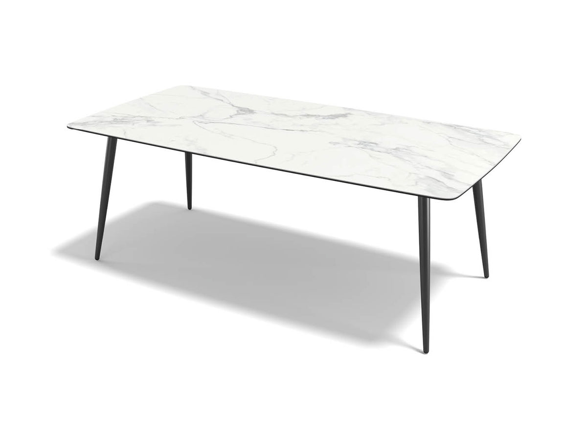 Classic dining table Carrara look ceramic 200 cm