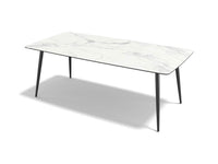 Classic dining table Carrara look ceramic 200 cm