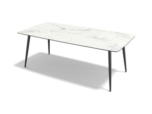 Dining Table Classic - Carrara Look MXC 342 Ceramic - 200 cm - Metal Base