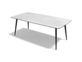 Classic Dining Table - White Jade MXH 7377 HPL - 200 cm - Metal Base