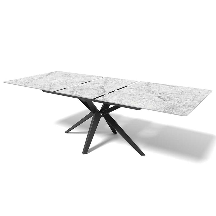 Haku extending dining table white ceramic