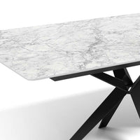 Haku electric dining table white ceramic detail