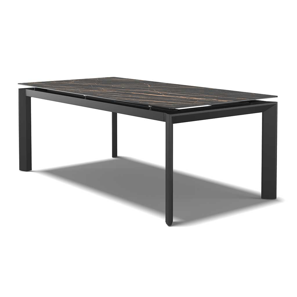 Magma extending dining table in Noir Desir MXC 123 ceramic