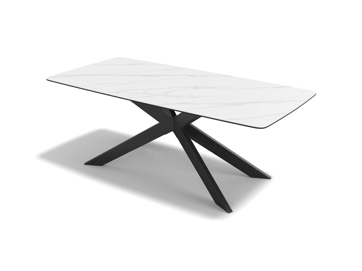 Spider dining table Carrara look ceramic 200 cm