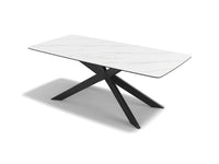 Spider dining table Carrara look ceramic 200 cm