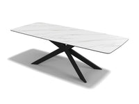 Spider dining table Carrara look ceramic 240 cm