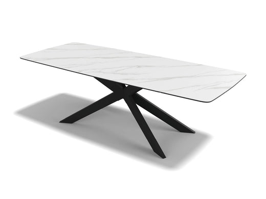 Spider dining table Carrara look ceramic 240 cm