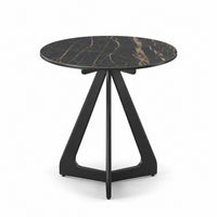 Coffee Table Tsurugi - Noir Désir MXC 123 Ceramic - Black Metal - Ø 57 cm - front view
