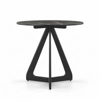 Coffee Table Tsurugi - Noir Désir MXC 123 Ceramic - Black Metal - Ø 57 cm - side view