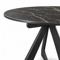 Coffee Table Tsurugi - Noir Désir MXC 123 Ceramic - Black Metal - Ø 57 cm - detail