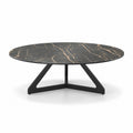 Tsurugi Couchtisch - Noir Désir MXC 123 Keramik - Schwarzes Metall - Ø 90 cm