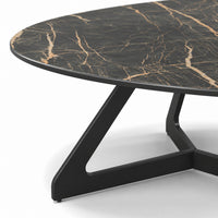 Coffee Table Tsurugi - Noir Désir MXC 123 Ceramic - Black Metal - Ø 90 cm - detail