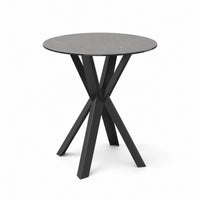 Coffee Table Usu - Grey MXC 122 Ceramic - Black Metal - Ø 57 cm - front view