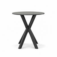 Coffee Table Usu - Grey MXC 122 Ceramic - Black Metal - Ø 57 cm - side view